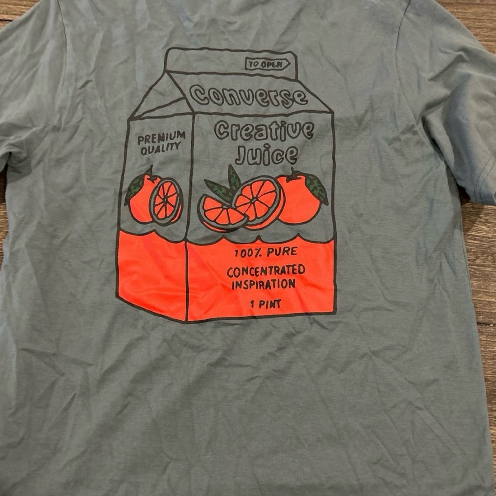 Converse Blue T-Shirt with Orange Fruit Design